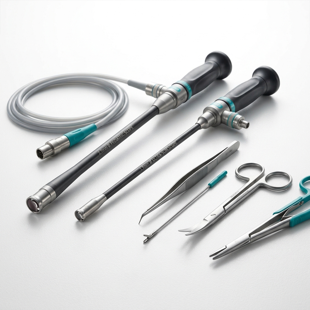 Paediatric endoscopes and small-diameter instruments